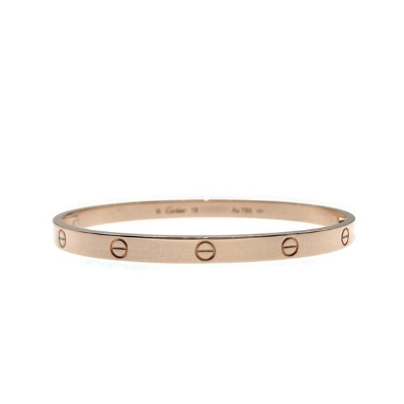 Cartier Love Bracelet 18K Rose Gold Medium Size 18 - Picture 1 of 10